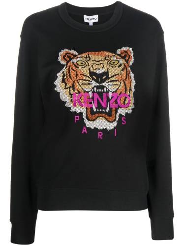 Tiger jacquard crew-neck sweatshirt
